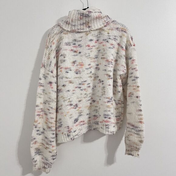 Jessica Simpson Cowl Turtleneck Ivory Confetti Sweater Size M Cottage Spring - Picture 2 of 6